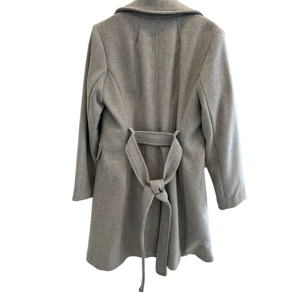 Kate Spade Wool Blend Gray Stylish Belted Coat SZ M - Picture 4 of 16